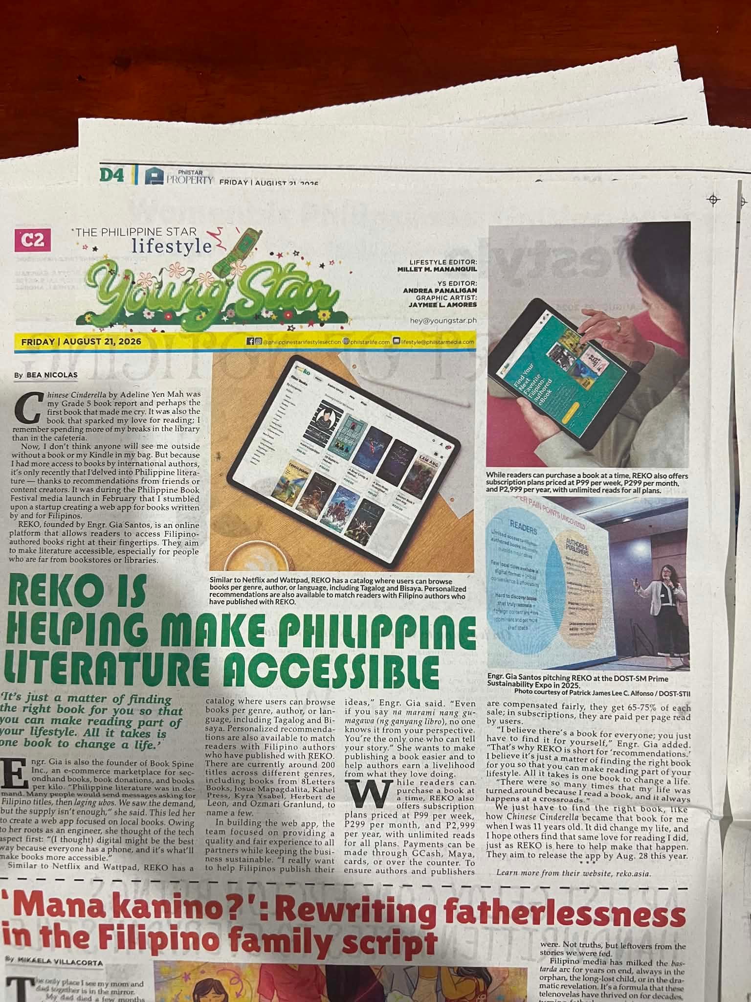 REKO feature in The Philippine Star
